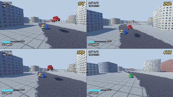 Four players, split-screen